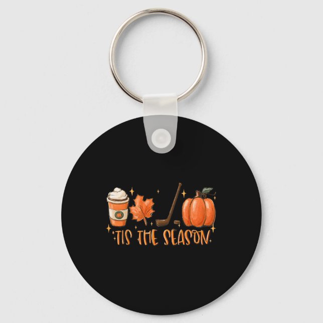 Chaveiro Tis The Season Hockey Latte Leaves Hello Pumpkin H (Frente)