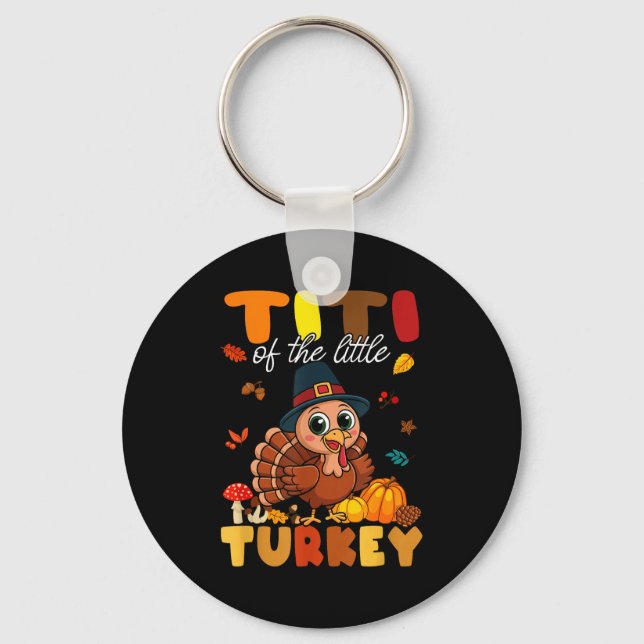 Chaveiro Titi Of The Little Turkey Thanksgiving Baby Shower (Frente)
