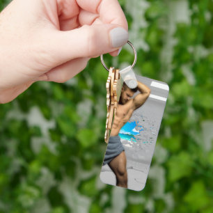 Chaveiro Toalha de Homem de SlipperyJoe quebrada parede bra