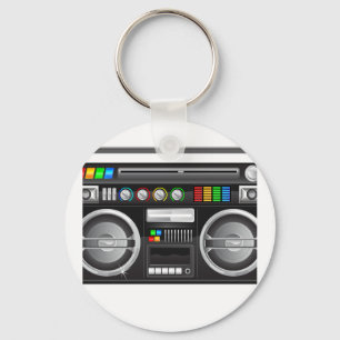 Chaveiro toca-discos retrô gráfico