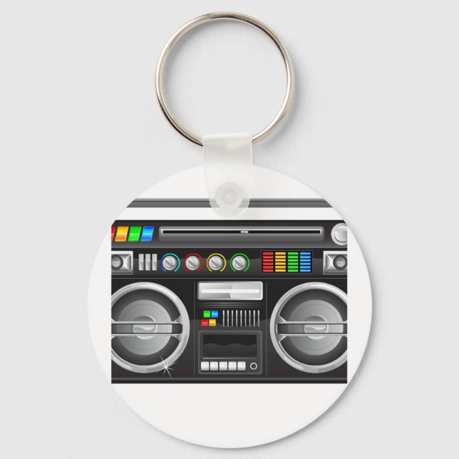 Chaveiro toca-discos retrô gráfico (Frente)