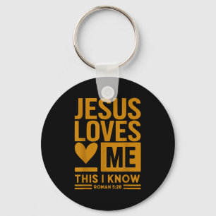 Chaveiro Toddler Girl Jesus Me Ama Isso Eu Sei Que É Cristã