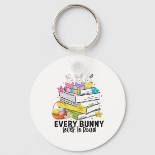 Chaveiro Todo Coelho Ama Ler Livro de Leitura Fofo de Pásco