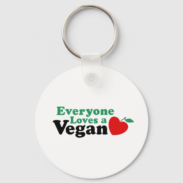 Chaveiro Todo mundo ama um vegano (Frente)