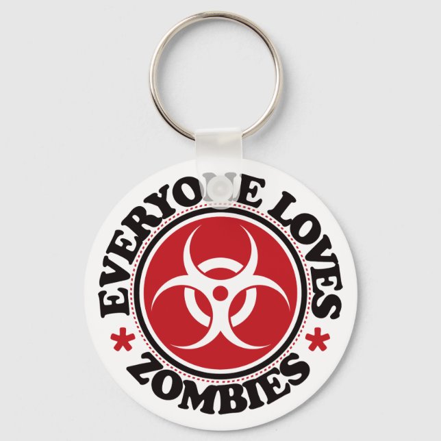 Chaveiro Todo mundo ama zumbis - vermelho (Frente)