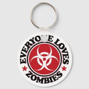 Chaveiro Todos ama zombis - vermelho
