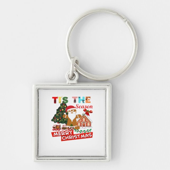 Chaveiro Todos Amam Um No Natal Santas De Natal Com (Frente)