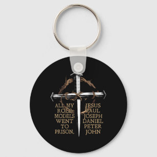 Chaveiro Todos os meus ídolos foram presos Jesus nas costas