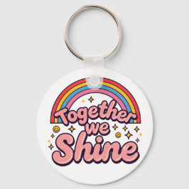 Chaveiro Together We Shine – Rainbow Retro Pride Quote