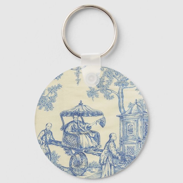 Chaveiro Toile - Azul e Branco (Frente)