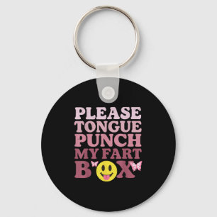 Chaveiro Tongue Punch My Fart Box Engraçado Citação Kawaii