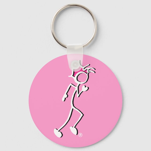 Chaveiro Tons rosa Stick-With-Sport Runner Stickman (Frente)