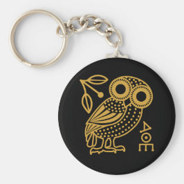 Chaveiro Tópico da coruja ateniense da moeda grega antiga