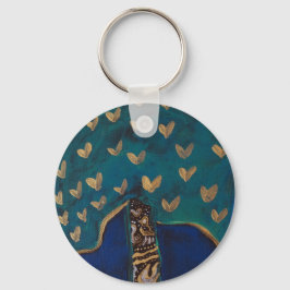 Chaveiro Toque de Chave de Corações do ouro