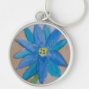 Chaveiro Toque de Chave de Flor Azul