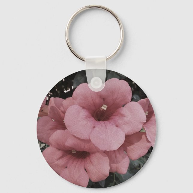 Chaveiro Toque de Chave de Fotografia das Flores Rosa (Frente)