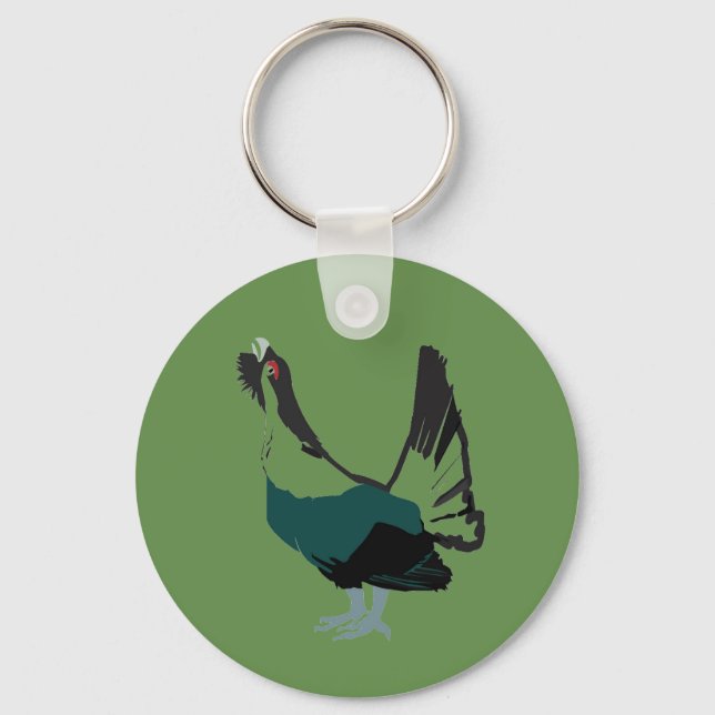 Chaveiro Toque de teclas do botão Básico do Capercaillie bi (Frente)