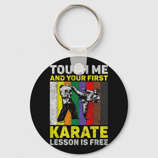 Chaveiro Toque Em Mim E Sua Lição De Karate É Livre (Frente)