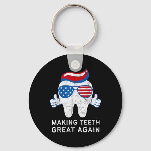 Chaveiro Tornando os Dentes Ótimos Novamente 4 de Julho Amé (Frente)