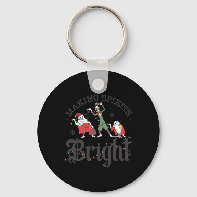 Chaveiro Tornando os Espíritos Natal Brilhante Assombrados  (Frente)