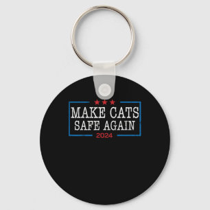 Chaveiro Torne Os Gatos Seguros Mais Uma Vez Camisa Engraça