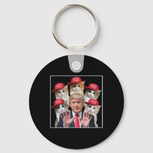 Chaveiro Torne Os Gatos Seguros Novamente Trump 2024 Red Ha