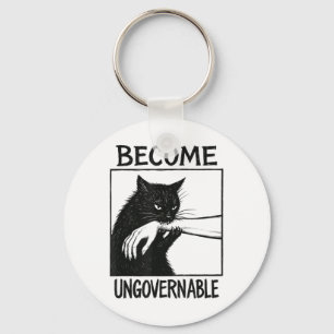 Chaveiro Torne-Se Um Gato Negro Incontrolável Mordendo Mão
