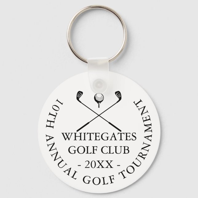 Chaveiro Torneio de Golfe Clássico Moderno Personalizado (Frente)