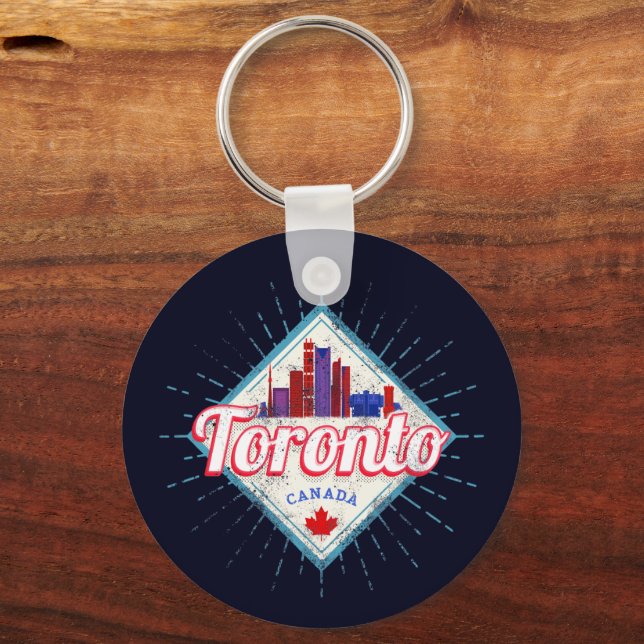 Chaveiro Toronto Skyline Ontario Retro Canada Vintage (Frente)