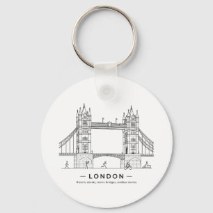 Chaveiro Torre de Londres Ponte Arquitetônica Arte de Linha