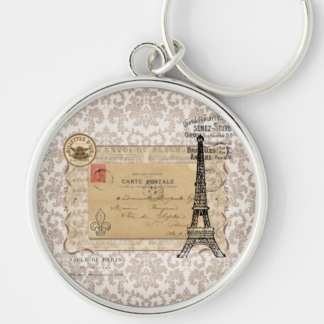 Chaveiro Torre Eiffel, Chique de Paris Vintage (Frente)