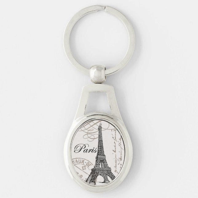 Chaveiro Torre Eiffel, francesa da antiga vintagem (Frente)