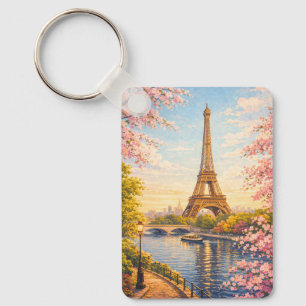 Chaveiro Torre Eiffel Paris França Flores de Cerejeira Vint