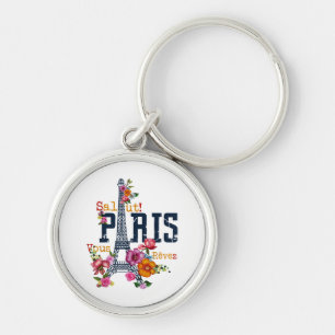 Chaveiro Torre Eiffel Paris Shirt Salut Flor Paris Fra