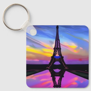 Chaveiro Torre Eiffel Picturesca Em Um Sunset Brilhante