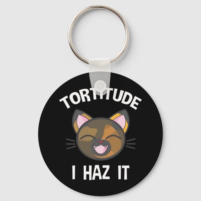 Chaveiro Tortitude - Eu Tenho Engraçado Tortie Cat Lover (Frente)