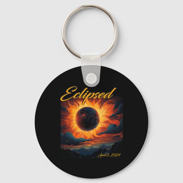 Chaveiro Total 2024 Eclipse Solar Totalidade Sun Moon (Frente)