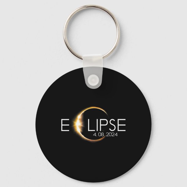 Chaveiro Total Eclipse Solar Abril 8 2024 Totalidade (Frente)
