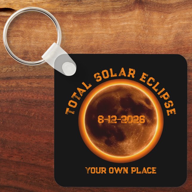 Chaveiro Total Solar Eclipse August 12 2026 (Total Solar Eclipse August 12 2026 Keychain)