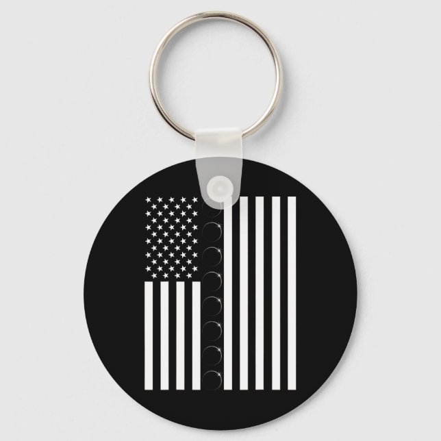 Chaveiro Total Solar Eclipse US American Flag 04.08.2024 to (Frente)