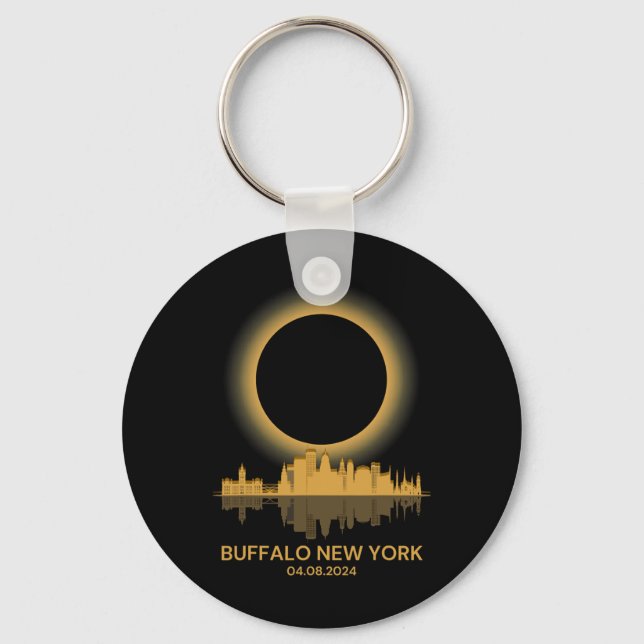 Chaveiro Totalidade do Souvenir Solar Eclipse Buffalo Nova  (Frente)