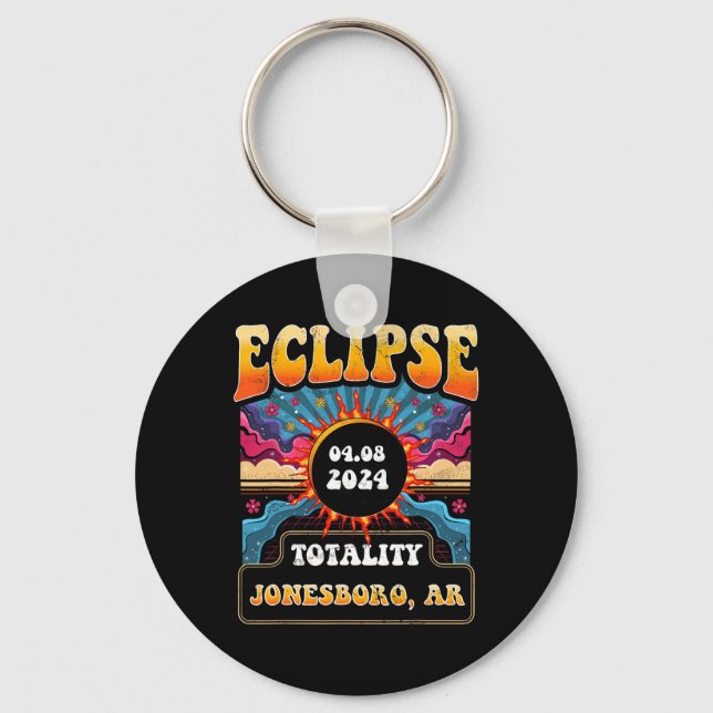 Chaveiro Totalidade Jonesboro Ar Total Eclipse Solar 2024 H (Frente)