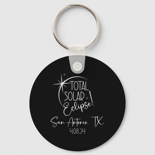 Chaveiro Totalidade San Antonio Tx Total Eclipse Solar Abri (Frente)