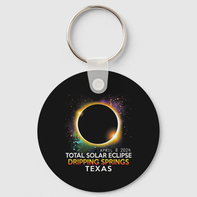 Chaveiro Totalidade Total Solar Eclipse Total do Texas 2024 (Frente)