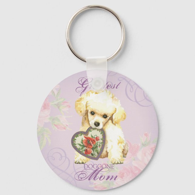 Chaveiro Toy Poodle Heart Mãe (Frente)