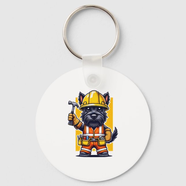 Chaveiro Trabalhador da Construção Scottish Terrier (Frente)