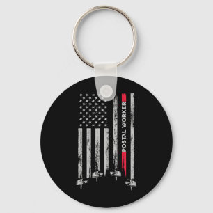 Chaveiro Trabalhador Postal Vintage EUA Bandeira Americana