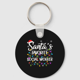 Chaveiro Trabalhador Social Favorito do Papai Noel Luzes de