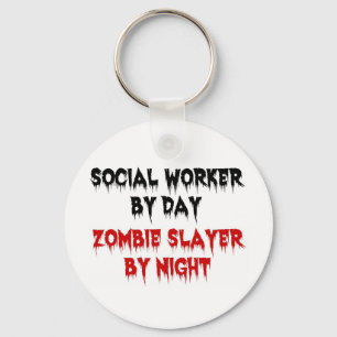 Chaveiro Trabalhador Social por Dia Zombie Caça por Noite
