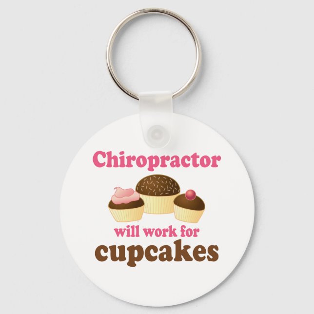 Chaveiro Trabalhará Para Cupcakes Chiropractor (Frente)